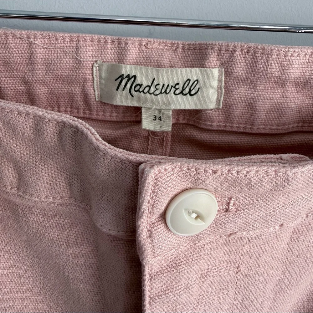 Madewell Emmett Wide Leg Crop Pants Pink Oyster Plus Size 34 High Rise Preppy - Picture 6 of 16